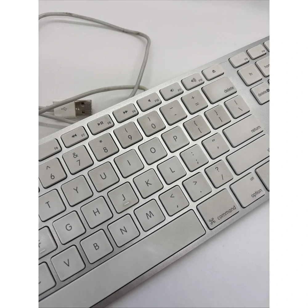 Apple A1243 Aluminum Wired Keyboard MB110LL/A🚀Full Size, Slim, Mac, Genuine OEM